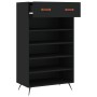 Scarpiera Nera 60x35x105 cm in Legno Multistrato