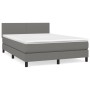 Giroletto a Molle con Materasso Grigio Scuro 140x200cm Tessuto