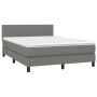 Giroletto a Molle con Materasso Grigio Scuro 140x200cm Tessuto