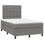 Letto a Molle Materasso e LED Grigio Scuro 120x200cm in Tessuto