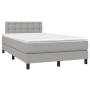 Letto a Molle Materasso e LED Grigio Chiaro 120x200 cm Tessuto