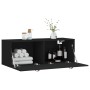 Mobile a Parete Nero 100x36,5x35 cm in Legno Multistrato