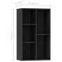 Libreria/Credenza Nera 50x25x80 cm in Legno Multistrato