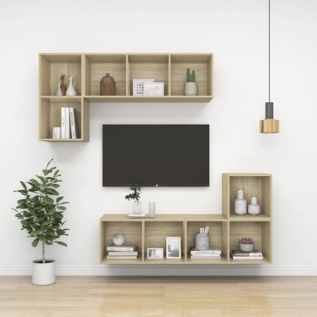 Mobile TV Parete Rovere Sonoma 37x37x142,5cm Legno Multistrato