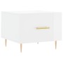 Tavolino da Salotto Bianco Lucido 50x50x40 cm Legno Multistrato