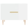 Tavolino da Salotto Bianco Lucido 50x50x40 cm Legno Multistrato