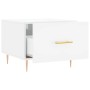 Tavolino da Salotto Bianco Lucido 50x50x40 cm Legno Multistrato