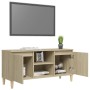 Mobile TV con Gambe in Legno Rovere Sonoma 103,5x30x50 cm