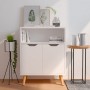 Credenza Bianco Lucido 60x30x72 cm in Legno Multistrato