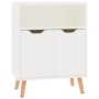 Credenza Bianco Lucido 60x30x72 cm in Legno Multistrato