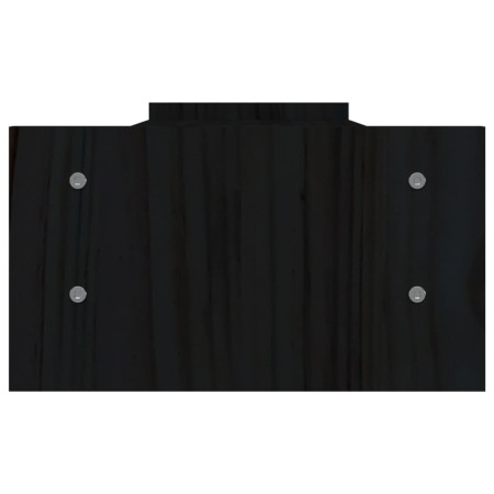 Supporto per Monitor Nero 100x27x15cm in Legno Massello di Pino