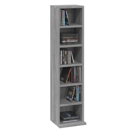 Mobile Porta CD Grigio Sonoma 21x20x88 cm in Legno Multistrato