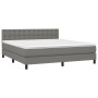 Letto a Molle Materasso e LED Grigio Scuro 180x200cm in Tessuto