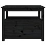 Tavolino da Salotto Nero 71x49x55 cm in Legno Massello di Pino