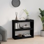 Libreria/Divisorio Nero 80x30x71,5 cm in Legno Massello di Pino