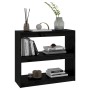 Libreria/Divisorio Nero 80x30x71,5 cm in Legno Massello di Pino