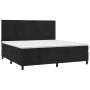 Letto a Molle con Materasso e LED Nero 200x200 cm in Velluto