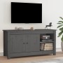 Mobile Porta TV Grigio 103x36,5x52 cm in Legno Massello di Pino