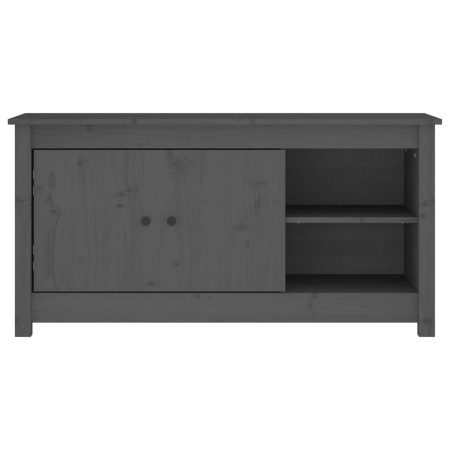 Mobile Porta TV Grigio 103x36,5x52 cm in Legno Massello di Pino