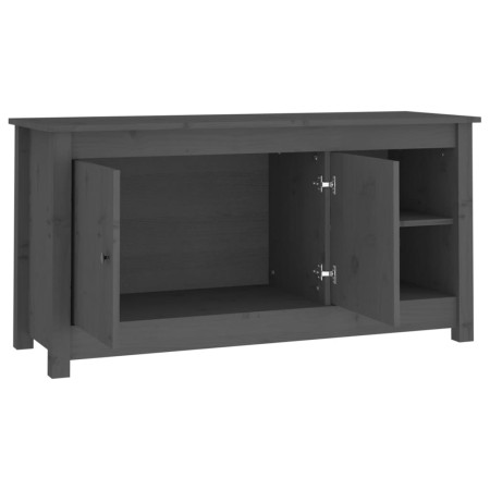 Mobile Porta TV Grigio 103x36,5x52 cm in Legno Massello di Pino