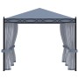 Gazebo con Schermi a Rete 3x4 cm Antracite in Acciaio