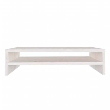 Supporto per Monitor Bianco 50x24x13 cm Legno Massello di Pino