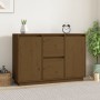 Credenza Marrone Miele 111x34x75 cm in Legno Massello di Pino