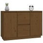 Credenza Marrone Miele 111x34x75 cm in Legno Massello di Pino