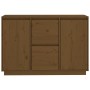 Credenza Marrone Miele 111x34x75 cm in Legno Massello di Pino