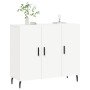 Credenza Bianca 90x34x80 cm in Legno Multistrato