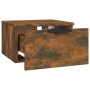 Comodini a Muro 2 pz Rovere Fumo 34x30x20 cm