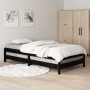 Letto Impilabile Nero 75x190 cm in Legno Massello di Pino