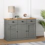 Credenza Cassetti VIGO 113x40x75 cm Legno Massello Pino Grigio