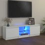 Mobile Porta TV con Luci LED Bianco 120x30x35,5 cm