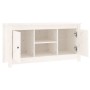 Mobile Porta TV Bianco 103x36,5x52 cm in Legno Massello di Pino