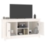 Mobile Porta TV Bianco 103x36,5x52 cm in Legno Massello di Pino