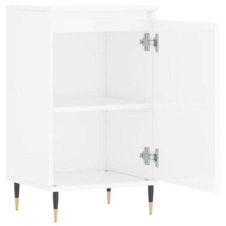 Credenze 2 pz Bianco Lucido 40x35x70 cm in Legno Multistrato