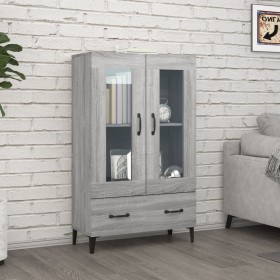 Credenza Grigio Sonoma 70x31x115 cm in Legno Multistrato