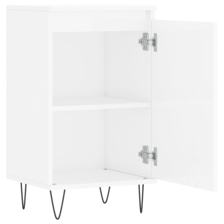 Credenze 2 pz Bianco Lucido 40x35x70 cm in Legno Multistrato