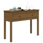 Tavolo Consolle Miele 100x35x75 cm in Legno Massello di Pino