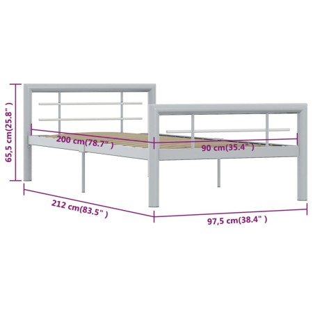 Giroletto Grigio e Bianco in Metallo 90x200 cm