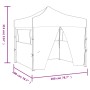 Gazebo Pieghevole Professionale 4 Pareti 2x2m Acciaio Bianco