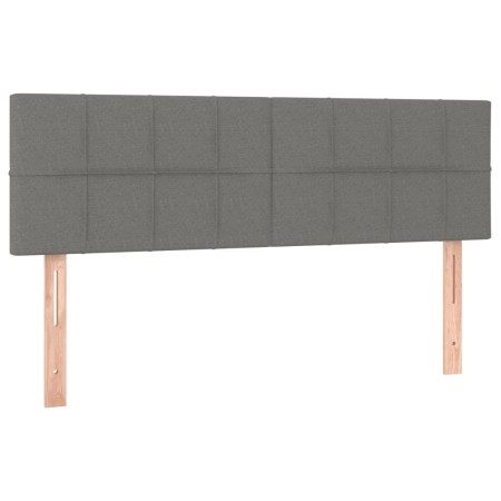 Letto a Molle Materasso e LED Grigio Scuro 140x190cm in Tessuto