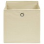 Scatole Portaoggetti con Coperchi 4pz Crema 32x32x32 cm Tessuto