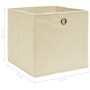 Scatole Portaoggetti con Coperchi 4pz Crema 32x32x32 cm Tessuto