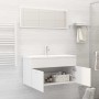 Set Mobili da Bagno 2 pz Bianco in Legno Multistrato