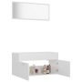 Set Mobili da Bagno 2 pz Bianco in Legno Multistrato