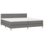 Letto a Molle Materasso e LED Grigio Scuro 200x200cm in Tessuto