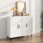 Credenza Bianco Lucido 90x34x80 cm in Legno Multistrato