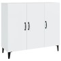 Credenza Bianco Lucido 90x34x80 cm in Legno Multistrato